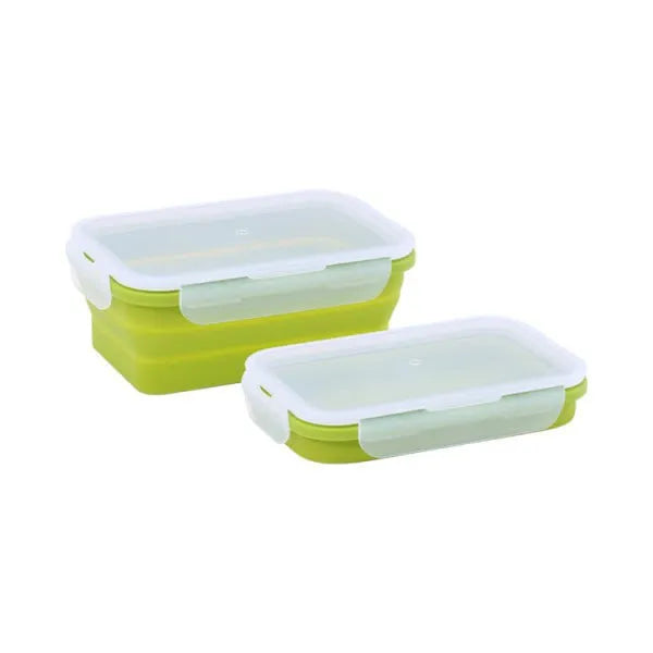 Foldable Silicone Rectangle Collapsible Lunch Box Set of 4/ Tiffin Box with Four Different Size