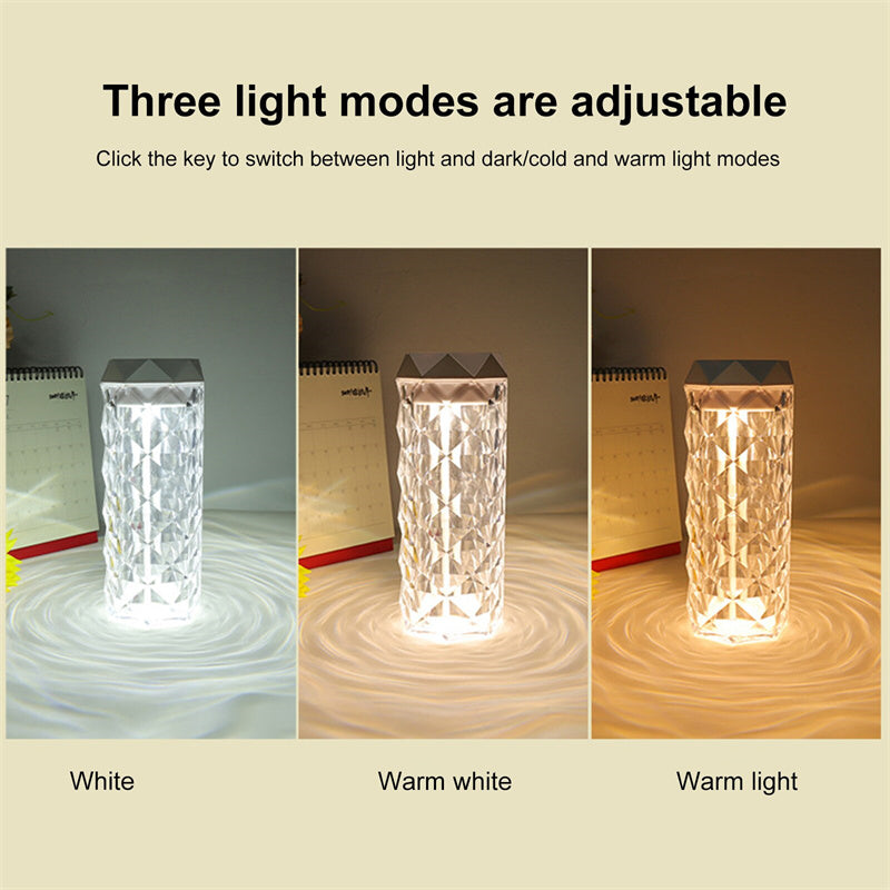 Crystal Lamp Air Humidifier Color Night Light Touch Lamp With Cool Mist Maker Fogger LED Atmosphere Room Decoration Home Decor Lights