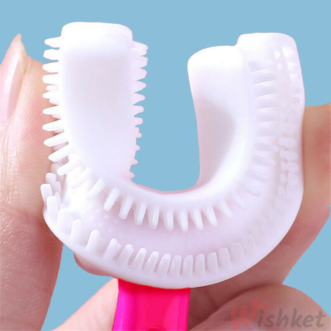 U-shaped Kids Toothbrush, Silicone Toothbrush, Food Grade Quality, Soft & Elastic Bristles For 360 Degree Dental Cleaning, Toxic-Free Material, Toothbrush For Toddler & Children