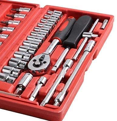 MILONI USA 46in1 Wrench Screwdriver Set, 46pcs Combination Precision Socket Wrench set for car, bike, cycle repairing & automobile Vehicle service