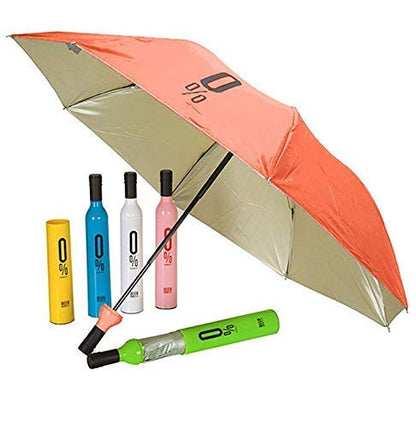 Windproof Double Layer Umbrella with Bottle Cover Umbrella (Multicolor)