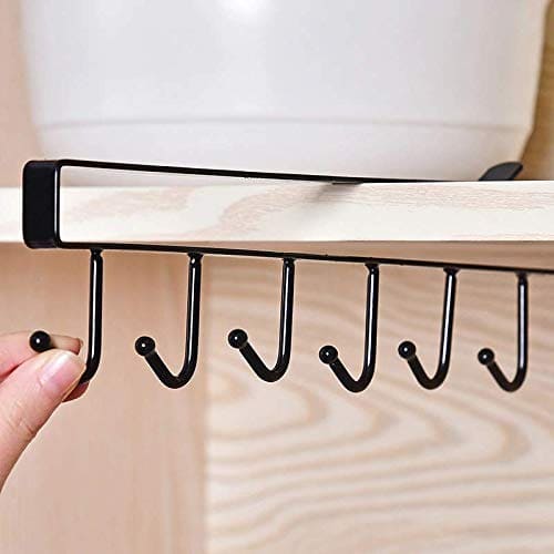 6 Hooks Under Shelf Cup Multifunctional Kitchen Utensil Holder