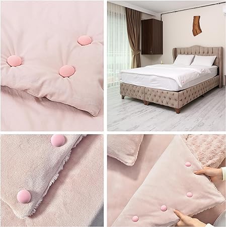 VODIQ Multicolor Mushroom Shape Duvet Clips, Non-Slip Cover Fixator, Comforter Quilt Holder with One-Key Unlock for Blanket Bed Sheet Curtain Socks Mattress Covers (32)