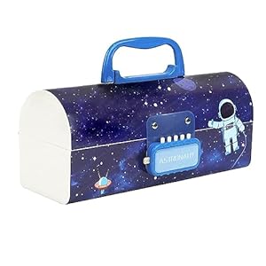 MECHBORN Kids Pen & Pencil Box – Suitcase Style Password Lock Multi-Layer Pencil Box for Boys, Girls, Stationary Organizer Case Return Gift for Kids (Astronaut)