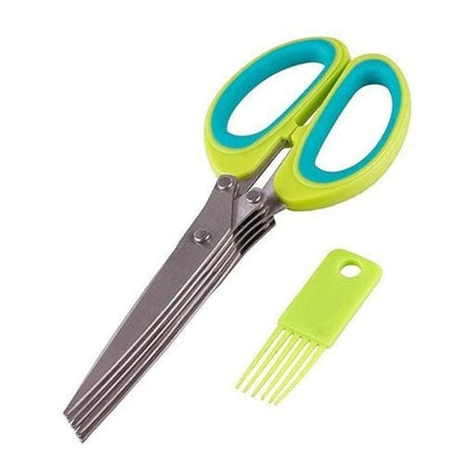 5 Blade Vegetable Stainless Steel Herbs Scissor, Multifunctional 5 blade scissor, cutter and chopper