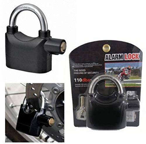 Motion Sensor Waterproof Security Alarm Padlock Bicycle Lock Padlock (Black) Padlock  (Black)