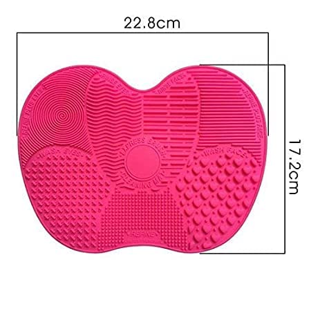 Silicone Makeup Brush Cleaning Mat, Makeup Brush Cleaner, Cosmetic Spa Brush Cleaning Mat Portable Washing Tool Scrubber with Suction Cup