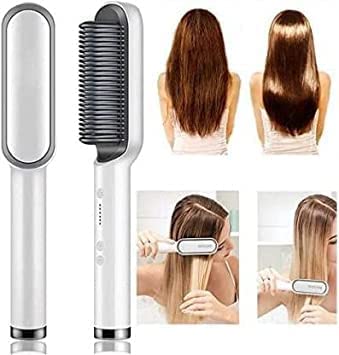 Hair Straightener, Hair Straightener Comb for Women & Men, Hair Styler, Straightener Machine Brush/PTC Heating Electric Straightener with 5 Temperature
