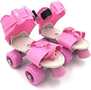 Roller Skates for Girls Age Group 6-12 Years Adjustable Inline Skating Shoes with School Sport (Pink)