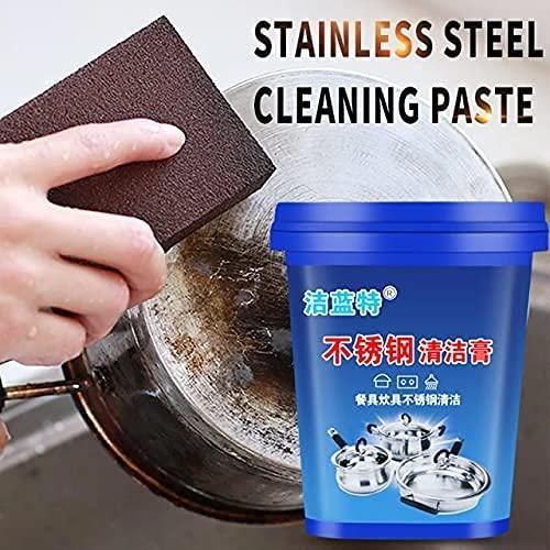 Cleaning Powder-Oven & Cookware Cleaner Stainless Steel Cleaning Powder Paste Remove Stains from Pots Pans Multi-Purpose Cleaner