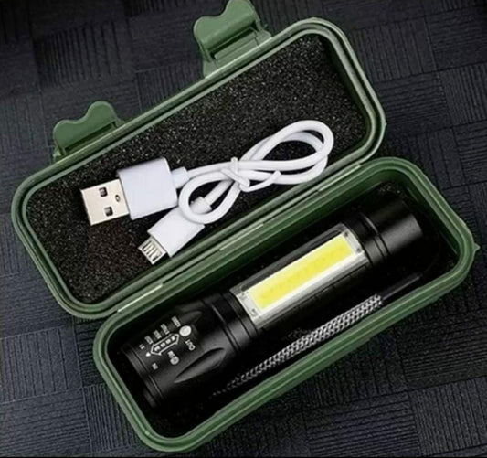 Small Mini Zoomable LED Torch Light/Rechargeable Tactical COB Flashlight