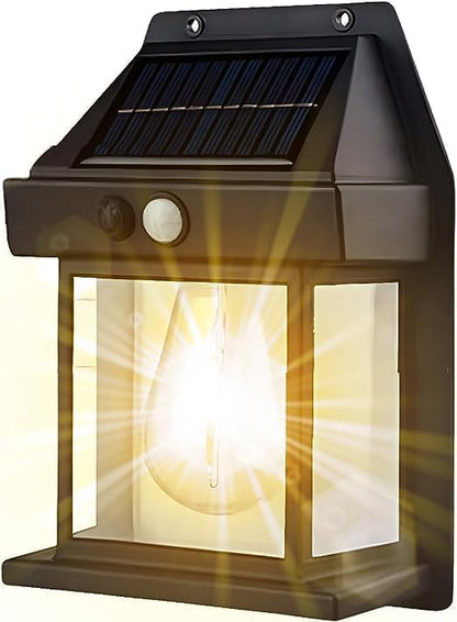 VODIQ Tungsten Bulb LED Solar Outdoor Garden Wall Light with Sensor Wireless Ip65 Solar Wall lamp-Warm