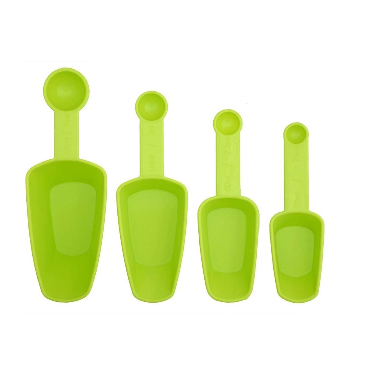 Plastic 4 Pcs Double Side Measuring Cups and Spoons for Kitchen Cake Baking and Cooking