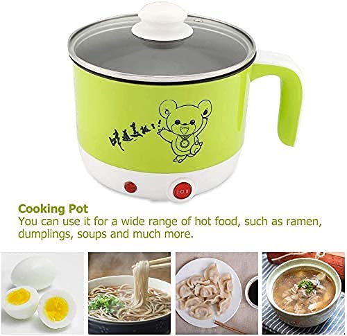 Electric Multifunction Outer Lid Cooking Pot 1.5 fitre Multi-Purpose Cooker Mini Electric Cooker Steamer pots for Cook Noodles/pasta/Rice for Home, Office and Travel (Plastic)