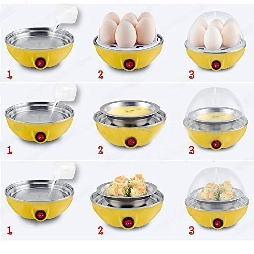 Egg Boiler Electric Automatic Off 7 Egg Poacher for Steaming, Cooking Also Boiling and Frying 400 W