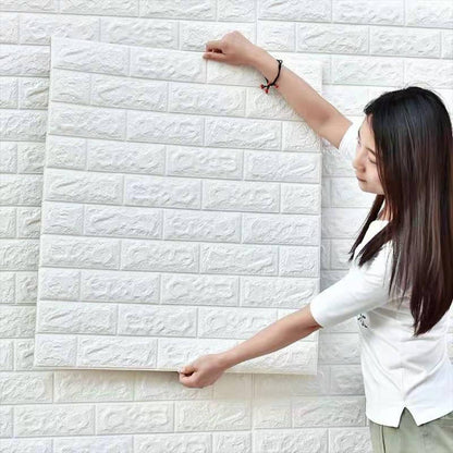 White Brick Wallpaper 3d  (1sheet 77cmx70cm)