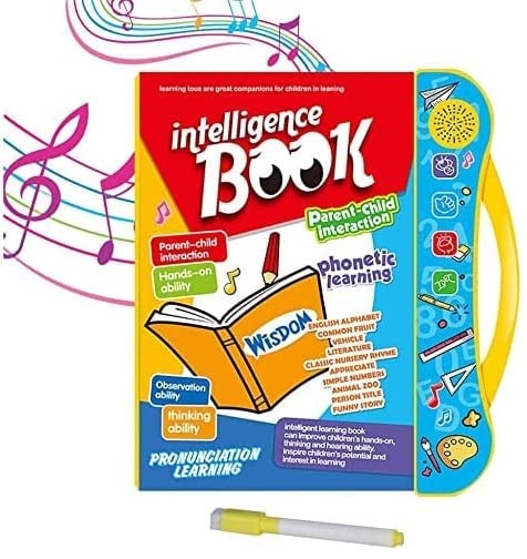MILONI USA Intelligence Book Sound Book for Children, English Letters & Words Learning Book, Fun Educational Toys. Activities with Numbers, Shapes Learning Book for Toddlers