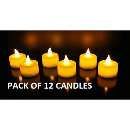 MILONI USA Acrylic Flameless & Smokeless Decorative Candles Led Tea Light Candle Perfect for Gifts, Home, Room, Birthday, Anniversary Decorative Candles (12 Piece, Yellow, 2 cm)