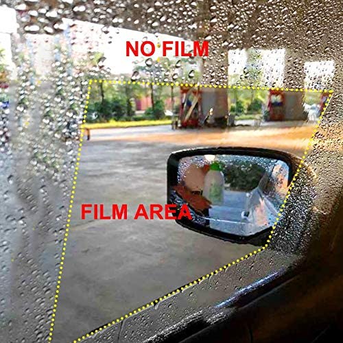 MECHBORN Car Accessories Rearview Mirror Film Rainproof Waterproof Mirror Film Anti Fog Clear Nano Coating Car Film for Car Rear View Mirrors Side Windows (Square - 2 PCs)