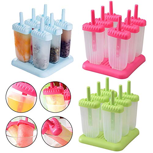 Plastic Kulfi Maker Candy Mould Set Ice Cream Mold Scoop Circular Popsicle Sticks Holder Ice Cube Tray Spoon (1) for Home Party Supplies