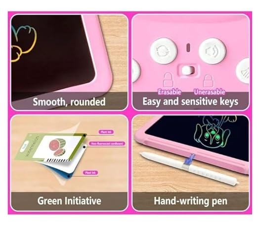 MECHBORN LCD Writing Tablet for Kids with Talking Flash Cards Montessori Toys Gifts for 3 4 5 6 Year Old Boys and Girls, Learning Educational Toys (riting Tablet with Flash Cards Pink)