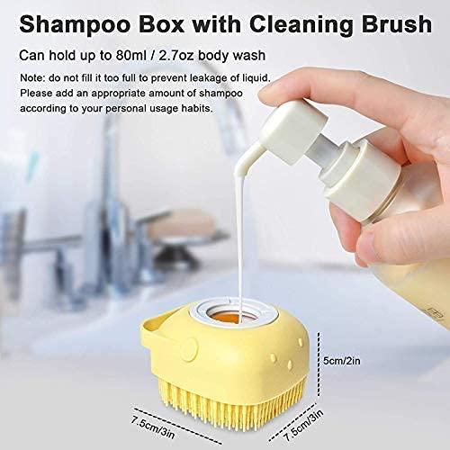 MILONI USA Silicon Massage Bath Brush Hair, Scalp & Bathing Brush For Cleaning Body Silicon Wash Scrubber, Cleaner & Massager For Shampoo, Soap Dispenser Bathing Tool Brushes, Bathroom (Silicon)