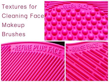 Silicone Makeup Brush Cleaning Mat, Makeup Brush Cleaner, Cosmetic Spa Brush Cleaning Mat Portable Washing Tool Scrubber with Suction Cup