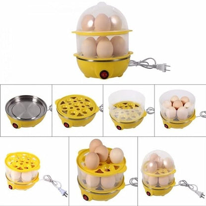 MILONI USA Egg Boiler Electric Automatic Off 7 Egg Poacher for Steaming, Cooking, Boiling and Frying 400 W (Double Layer Egg Boiler)