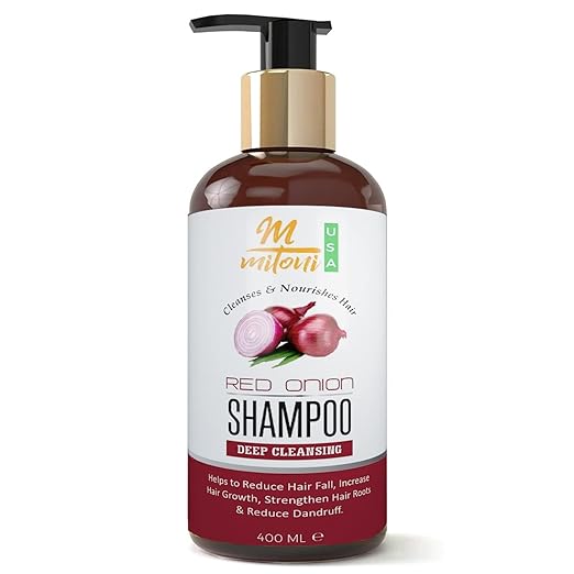 Miloni USA Onion Shampoo for Hair Growth & Hair Fall Control Reduces Hairfall & Boost Hair Growth,300ml
