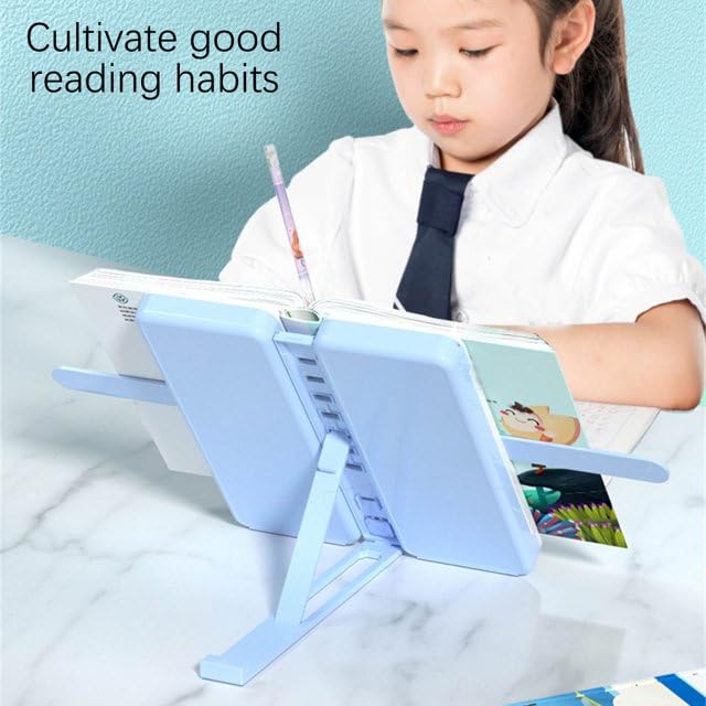 MILONI USA Latest Pencil Box for Girls Kids - Multi-Function Pencil Case with Book Stand Holder, White Board, Marker & Storage,School Box for Girls Compass Accessories (Pencil Box with Stand Blue)