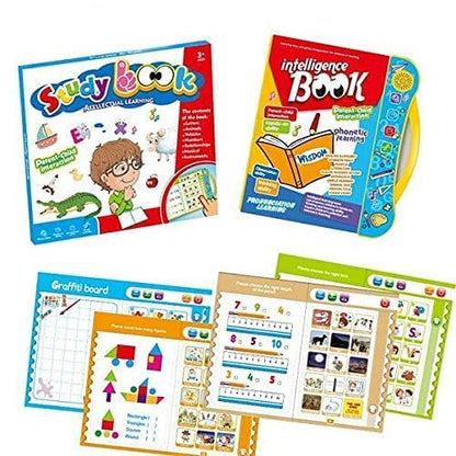 MILONI USA Intelligence Book Sound Book for Children, English Letters & Words Learning Book, Fun Educational Toys. Activities with Numbers, Shapes Learning Book for Toddlers