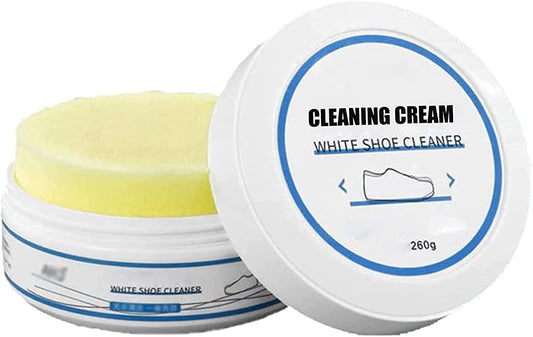 White Shoe Cleaning Cream | Sneaker Stain Cleaning Cream | Sneaker Stain Remover Cream, Simple and Fast, Shoe Whitening Cleansing Tool, Whitening and Yellowing Maintenance for White Shoes, Leather, Sports Shoes, Leather Bags, Car Interiors, Tennis Shoe -