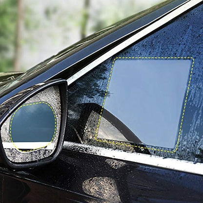 MECHBORN Car Accessories Rearview Mirror Film Rainproof Waterproof Mirror Film Anti Fog Clear Nano Coating Car Film for Car Rear View Mirrors Side Windows (Square - 2 PCs)
