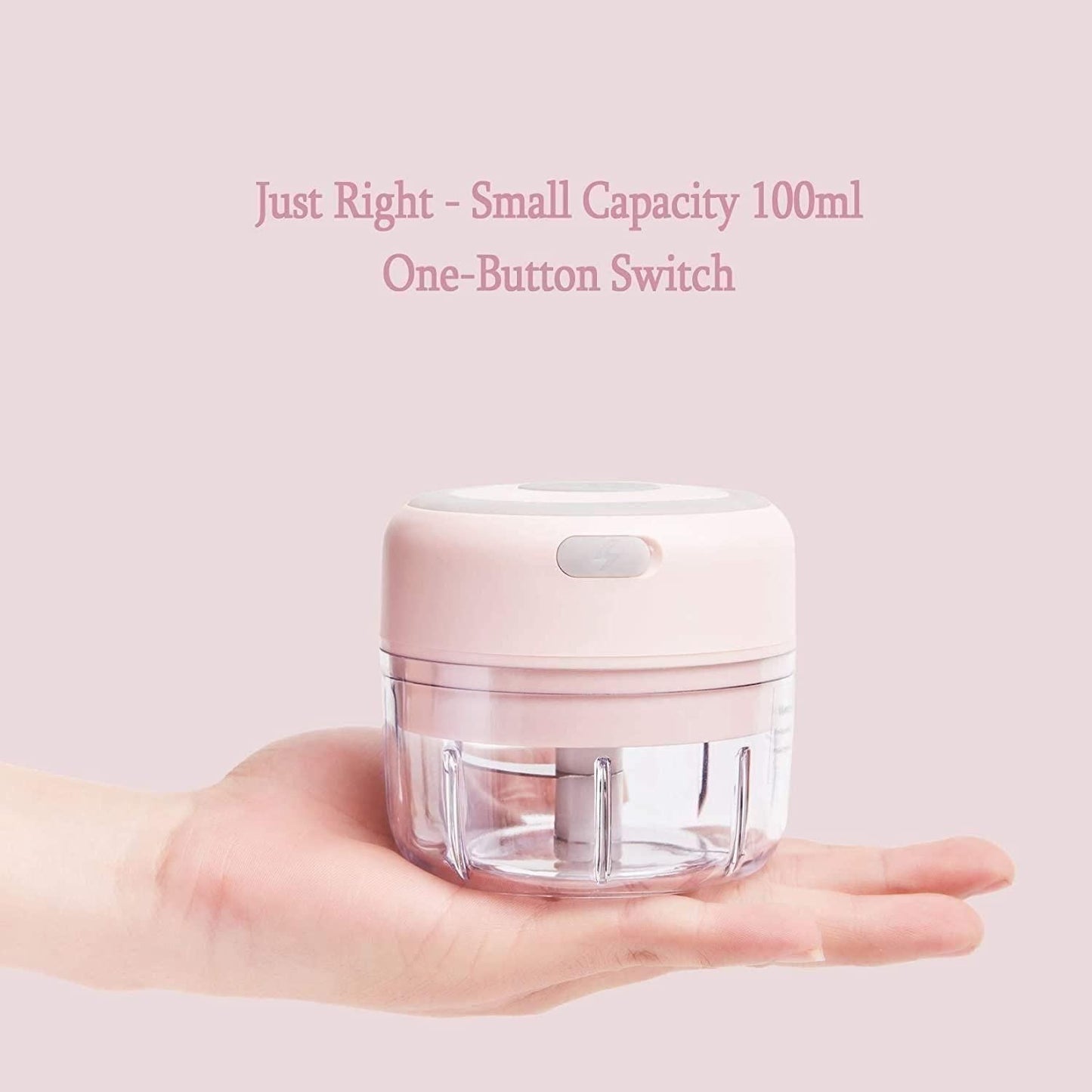 Mini Chopper-Cordless Palm sized Lovely Mini Food Chopper for Garlic