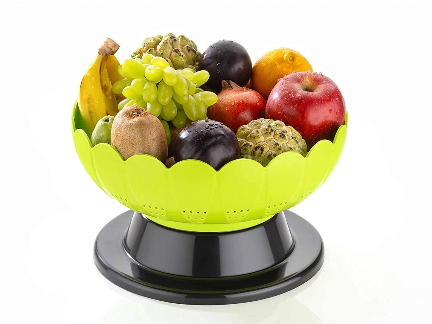 Rotating Bowl Fruit Basket Revolving Dining Table Plastic Serving Vegetable and Fruit Bowl Decorative Basket