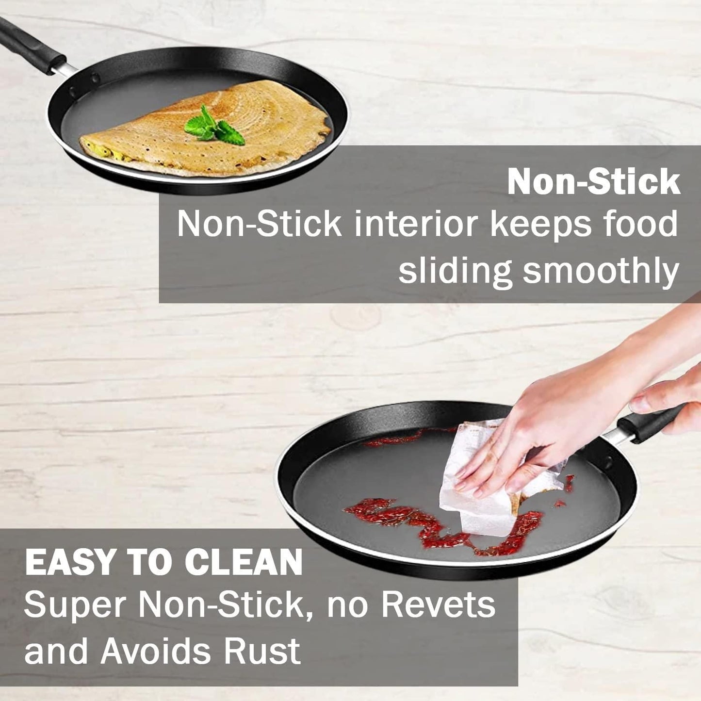 Swadish Dosa Tawa 25 cm diameter (Aluminium, Non-stick, Induction Bottom)