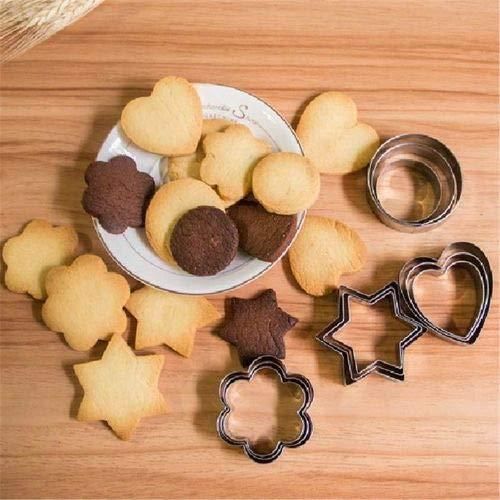 Cookie Cutter-Flower,Round,Heart,Star Shape Biscuit Baking Stainless Steel Metal Molds Shape Cutters for Kitchen,Baking,Halloween & Christmas Small Size Cookie Cutters Cookie Cutter  (Pack of 12)