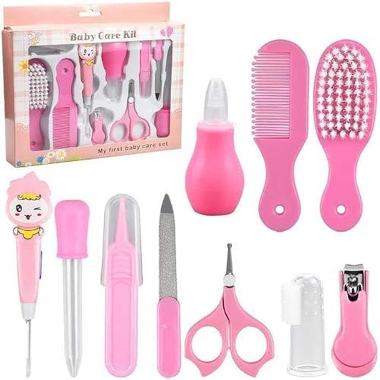 MILONI USA 10 In1 Baby Grooming Kit,Portable Baby Grooming Kit (Baby Care KIT Pink)