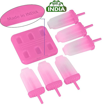 Plastic Kulfi Maker Candy Mould Set Ice Cream Mold Scoop Circular Popsicle Sticks Holder Ice Cube Tray Spoon (1) for Home Party Supplies