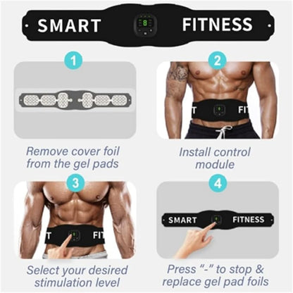 VODIQ 6 Modes EMS Muscle Stimulator, Abs Trainer Fitness Training Gear Weight Muscle Training, Ab Belt Toning Gym Workout Machine for Men & Women