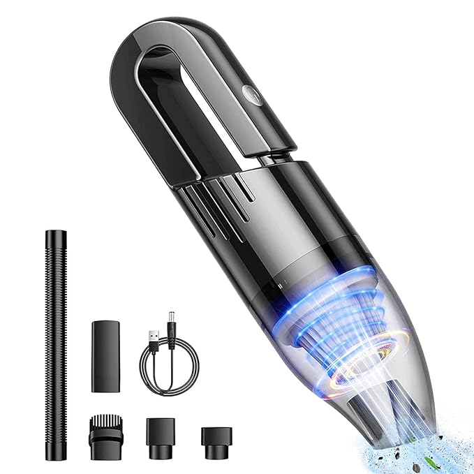 Handheld Vacuum Cordless,Mini Hand Vacuum Cleaner,Portable Vacuum with Light Weight,Wet Dry Hand Held Vacuuming Rechargeable for Pet Hair,Home, Office and Car