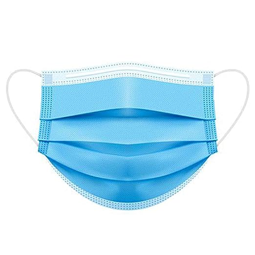 MILONI USA 3 Ply Disposable Surgical Face Mask Box with FABRIC Earloop and built in Nose Pin Fabric Disposable Face Mask (200)