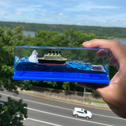 Liquid Wave Cruise Ship Decoration,Titanic,Cruise Ship That No Longer Sinks, for Car Dashboard Decorative Showpiece/Idol, Paperweight, Home Decor Decoration & Gifting Purpose (Titanic)