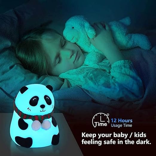 Portable Silicone USB Panda Night Lamp With Tap Control Night Lamp  (13 cm, White)