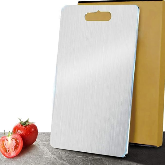 MILONI USA Chopping Board Stainless Steel Metal Cutting Kitchen,Heavy Duty Choping-Board Vegetable,Fruit Cutter, Meats vegitable Chopper Boards,Safe Durable (14.5 * 9.5 Inch) ((14.5 * 9.5 Inch))