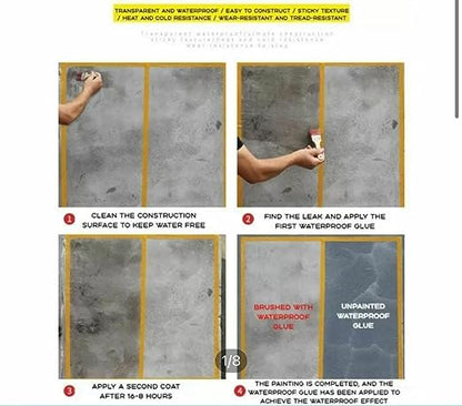 Waterproof Glue For Roof Leakage,Transparent Waterproof Glue with Brush,Leak Repair Indoor and Outdoor Coating,Anti-Leakage Agent, Sealant Glue (Waterproof Glue)