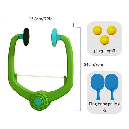 Kidology Hanging Table Tennis Self Training Indoor Gaming 2 Racket & 3 Practice Ball Portable - Double Sparring Hanging Toys Parent Child Interaction Indoor Toys for Kids