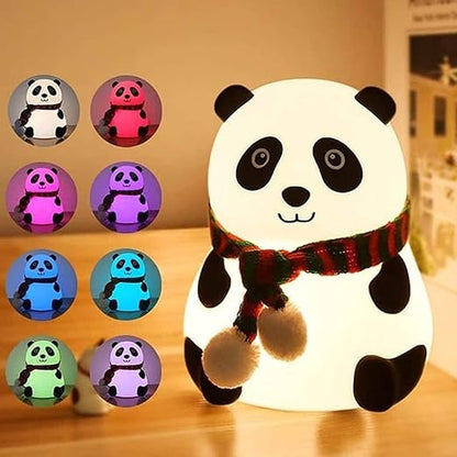 Portable Silicone USB Panda Night Lamp With Tap Control Night Lamp  (13 cm, White)