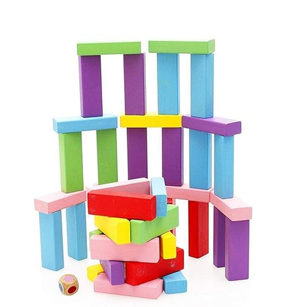 48 Pcs 3 Dice Challenging Colored zenga Games Blocks for Adults and Kids  (Multi Color Blocks)