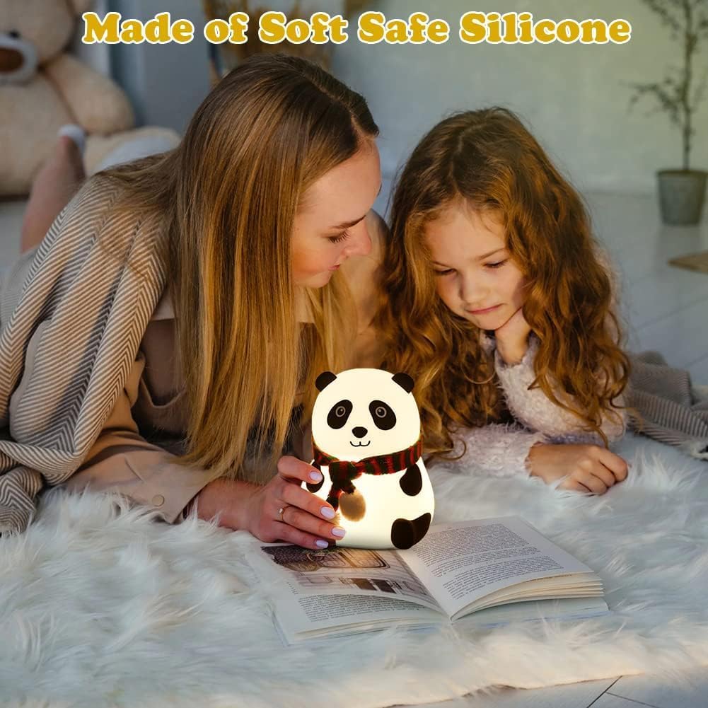 MILONI USA Night Lamp, Panda Lamp, Panda Light lamp, Panda Touch Silicone Lamp, 7 Colour Changing Light for Kids Bedroom, USB Rechargeable (Panda Light)